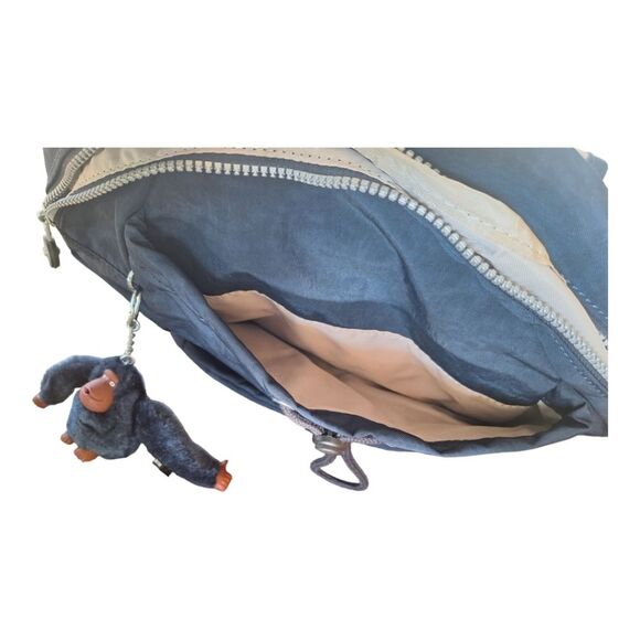 Kipling Black Ravier Medium City Backpack with plush monkey bag charm NWOT - Picture 5 of 12